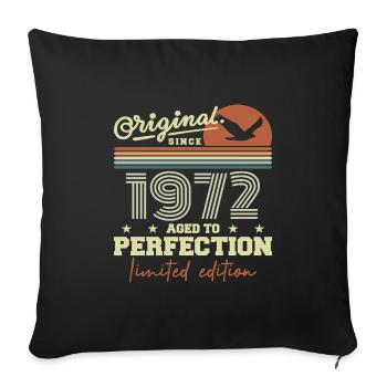 Original 1972 Geburtstagsgeschenk 1945 Retro 1972 - Sofakissenbezug 45 x 45 cm - Schwarz - Vorne