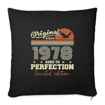 Original 1978 Birthday Gift 1945 Retro 1978 - Sofa pillowcase 17,3'' x 17,3'' (45 x 45 cm) - black - Front