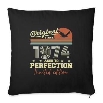 Original 1974 Birthday Gift 1945 Retro 1974 - Sofa pillowcase 17,3'' x 17,3'' (45 x 45 cm) - black - Front