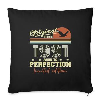Original 1991 Birthday Gift 1991 Retro 1991 - Sofa pillowcase 17,3'' x 17,3'' (45 x 45 cm) - black - Front