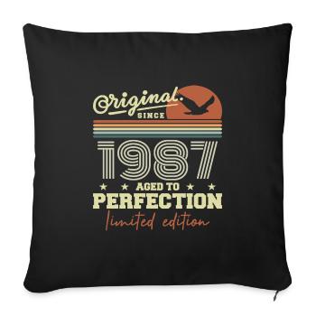 Original 1987 cadeau anniversaire 1987 rétro 1987 - Housse de coussin décorative 45 x 45 cm - noir - Devant