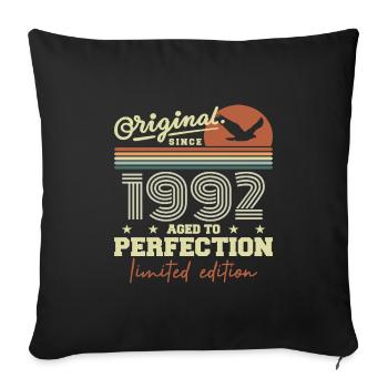 Original 1992 Geburtstagsgeschenk 1992 Retro 1992 - Sofakissenbezug 45 x 45 cm - Schwarz - Vorne