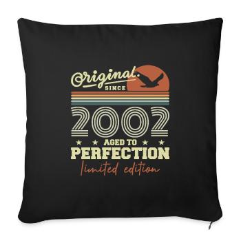 Original 2002 Retro 2002 Geburtstagsgeschenk 2002 - Sofakissenbezug 45 x 45 cm - Schwarz - Vorne