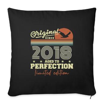 Original 2018 Retro 2018 Birthday Gift 2018 - Sofa pillowcase 17,3'' x 17,3'' (45 x 45 cm) - black - Front