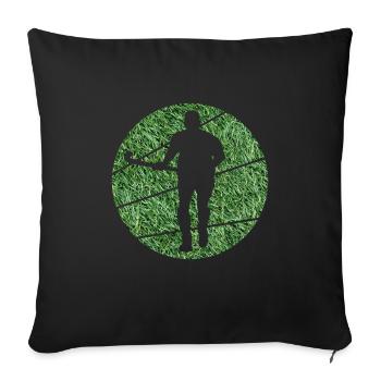 Field hockey Hockey "Artificial turf hockey players" - Sofa pillowcase 17,3'' x 17,3'' (45 x 45 cm) - black - Front
