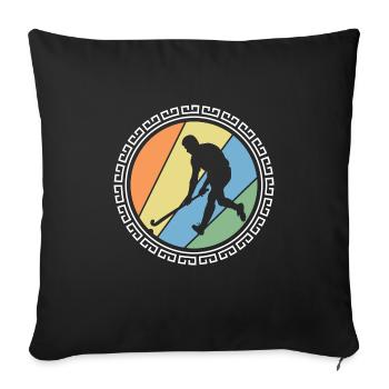 Joueur de hockey sur gazon « Pénalité » Sport de hockey - Housse de coussin décorative 45 x 45 cm - noir - Devant