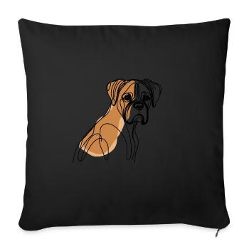 German Boxer Dog Line Black Design Line Art - Sofa pillowcase 17,3'' x 17,3'' (45 x 45 cm) - black - Front
