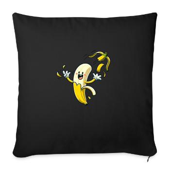 Lecker Party Banane befreit sich aus Schale - Sofakissenbezug 45 x 45 cm - Schwarz - Vorne