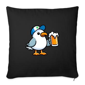 Trucker Cappy Fête de la bière de la mouette de la mer du Nord - Housse de coussin décorative 45 x 45 cm - noir - Devant