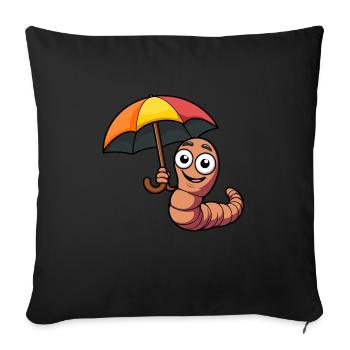 Worm Earthworm Umbrella Garden Umbrella Weather - Sofa pillowcase 17,3'' x 17,3'' (45 x 45 cm) - black - Front