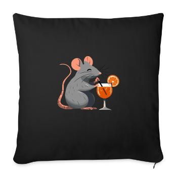 Grey Rat Apéritif Aperoli Spritz Campari Boisson - Housse de coussin décorative 45 x 45 cm - noir - Devant