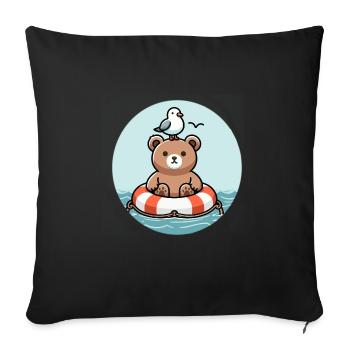 Lifeguard lifebuoy - Sofa pillowcase 17,3'' x 17,3'' (45 x 45 cm) - black - Front