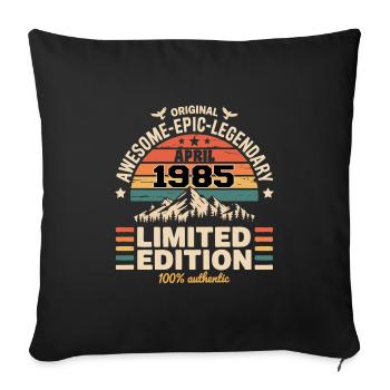 Millésime Anniversaire Avril 1985 - Housse de coussin décorative 45 x 45 cm - noir - Devant