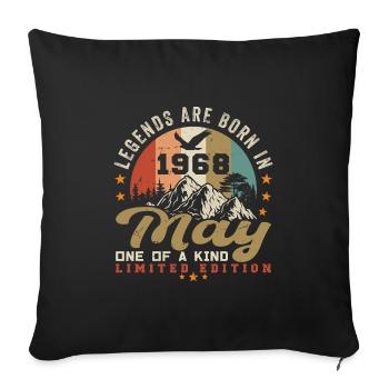 May 1968 Birthday Gift May 1968 - May 1968 - Sofa pillowcase 17,3'' x 17,3'' (45 x 45 cm) - black - Front