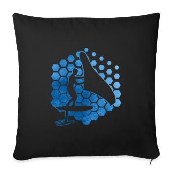 hydrofoil wingfoil foilwing wingsurfing wingsurf - Sofa pillowcase 17,3'' x 17,3'' (45 x 45 cm) - black - Front