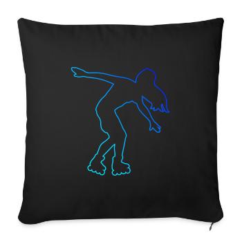 Patinage Hommes Patinage à roulettes Femmes Patins à roulettes - Housse de coussin décorative 45 x 45 cm - noir - Devant