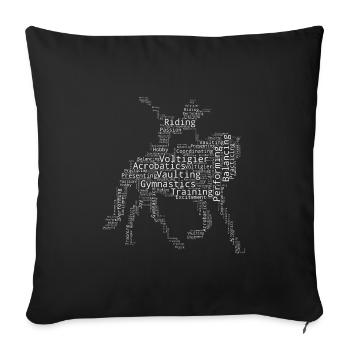 Herren Pferdeperformance Kunstturnen auf dem Pferd - Sofakissenbezug 45 x 45 cm - Schwarz - Vorne