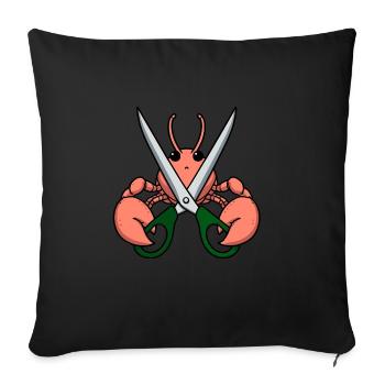 Comic Lobster Crab Lobster Crayfish Spiny Lobster Green Scissors - Sofa pillowcase 17,3'' x 17,3'' (45 x 45 cm) - black - Front