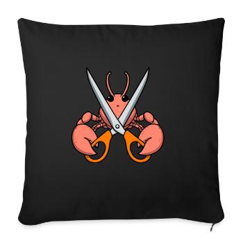Comic Lobster Crab Lobster Spiny Lobster Orange Scissors - Sofa pillowcase 17,3'' x 17,3'' (45 x 45 cm) - black - Front