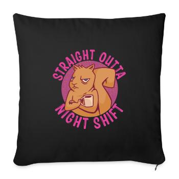 Direct from the night shift - Sofa pillowcase 17,3'' x 17,3'' (45 x 45 cm) - black - Front