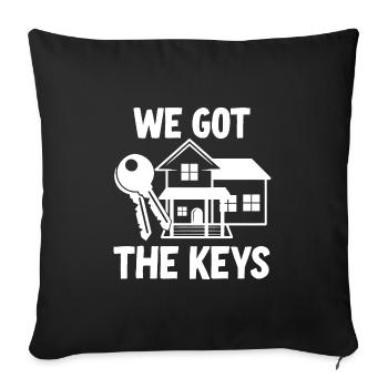 We have received the keys - Sofa pillowcase 17,3'' x 17,3'' (45 x 45 cm) - black - Front