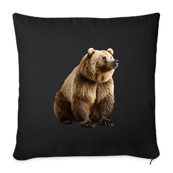 Brown bears are omnivores - Sofa pillowcase 17,3'' x 17,3'' (45 x 45 cm) - black - Front