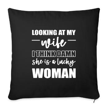 Papa Joke Fête des Pères Dictons drôles - Housse de coussin décorative 45 x 45 cm - noir - Devant