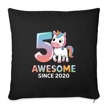 5. Geburtstag - Awesome Since 2020 - Sofakissenbezug 45 x 45 cm - Schwarz - Vorne