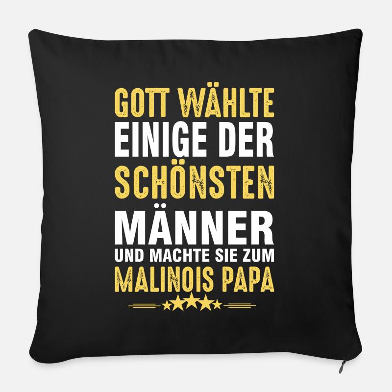 Malinois Papa - Sofakissenbezug 45 x 45 cm - Schwarz