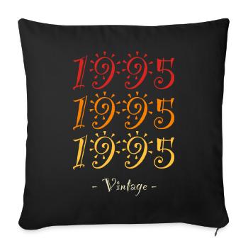1995 vintage - Sofa pillowcase 17,3'' x 17,3'' (45 x 45 cm) - black - Front
