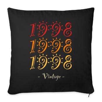 1998 vintage - Sofa pillowcase 17,3'' x 17,3'' (45 x 45 cm) - black - Front