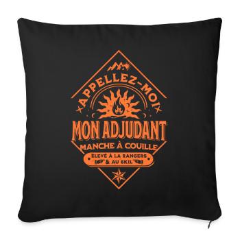 Appellez-moi mon Adjudant, bande de Manche à C.... - Housse de coussin décorative 45 x 45 cm - noir - Devant