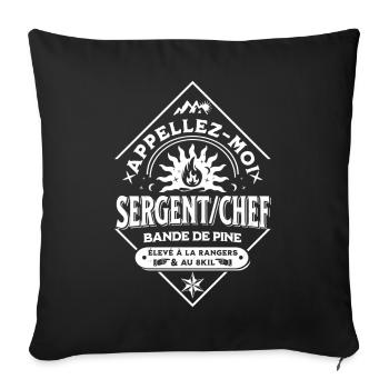 Appellez-moi Sergent-chef, bande de Pi...CB - Housse de coussin décorative 45 x 45 cm - noir - Devant