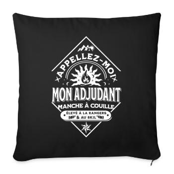 Appellez-moi mon Adjudant, bande de Manche à C..CB - Housse de coussin décorative 45 x 45 cm - noir - Devant