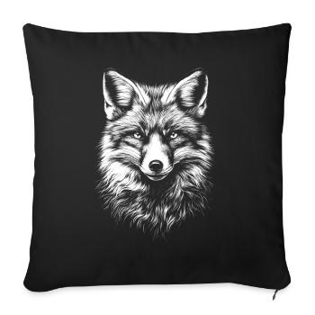 Fox Portrait Wild Animal Forest Animal Foxes Animals - Sofa pillowcase 17,3'' x 17,3'' (45 x 45 cm) - black - Front