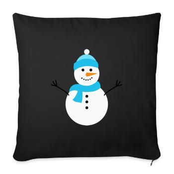 bonhomme de neige - Housse de coussin décorative 45 x 45 cm - noir - Devant