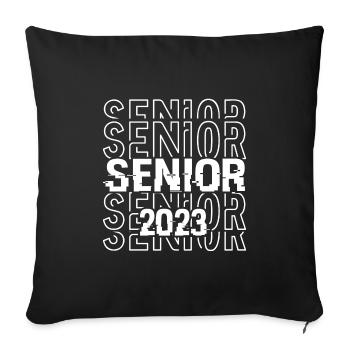 Senior 2023 - Sofa pillowcase 17,3'' x 17,3'' (45 x 45 cm) - black - Front