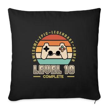 Level 10 years - Sofa pillowcase 17,3'' x 17,3'' (45 x 45 cm) - black - Front