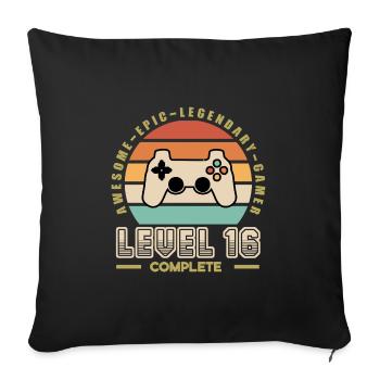 Level 16 ans - Housse de coussin décorative 45 x 45 cm - noir - Devant