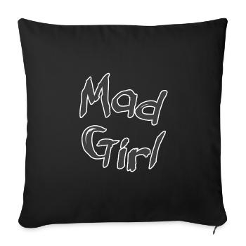 Fille folle - Housse de coussin décorative 45 x 45 cm - noir - Devant