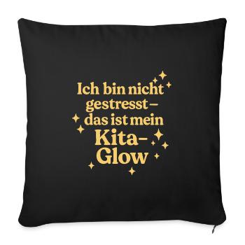 Ich bin nicht gestresst... (sonnengelb) - Sofakissenbezug 45 x 45 cm - Schwarz - Vorne