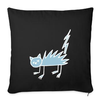 Chat Halloween zombie mort-mort cadeau drôle - Housse de coussin décorative 45 x 45 cm - noir - Devant
