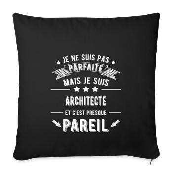architecte - Housse de coussin décorative 45 x 45 cm - noir - Devant