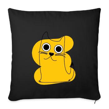Yellow Cat - Sofa pillowcase 17,3'' x 17,3'' (45 x 45 cm) - black - Front