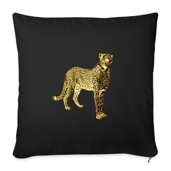 Leopard Golden Graffiti Art - Sofa pillowcase 17,3'' x 17,3'' (45 x 45 cm) - black - Front