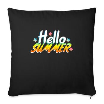Hallo Sommer - Sofakissenbezug 45 x 45 cm - Schwarz - Vorne
