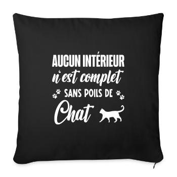 poils de chat - Housse de coussin décorative 45 x 45 cm - noir - Devant