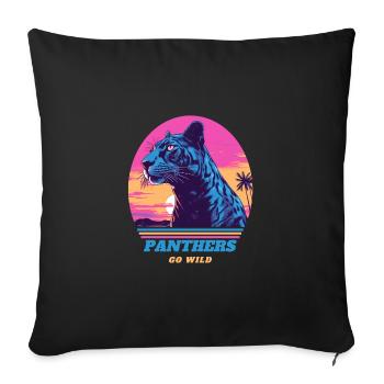 Panther go wild - Sofa pillowcase 17,3'' x 17,3'' (45 x 45 cm) - black - Front