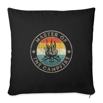 Camping saying boy scout campfire fire - Sofa pillowcase 17,3'' x 17,3'' (45 x 45 cm) - black - Front