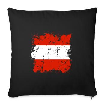 Drapeau de l’Autriche Drapeau autrichien AT - Housse de coussin décorative 45 x 45 cm - noir - Devant
